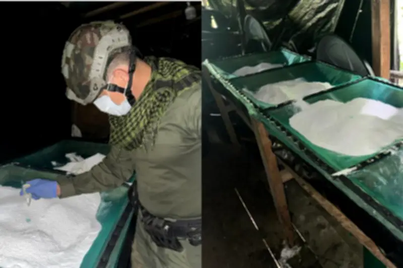 Autoridades destruyen mega laboratorio de cocaína en Antioquia con capacidad de dos toneladas semanales