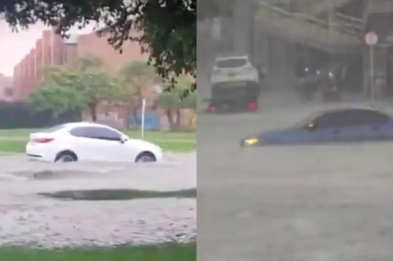 Bogotá enfrenta caos vial por intensa lluvia y granizada que inunda principales vías