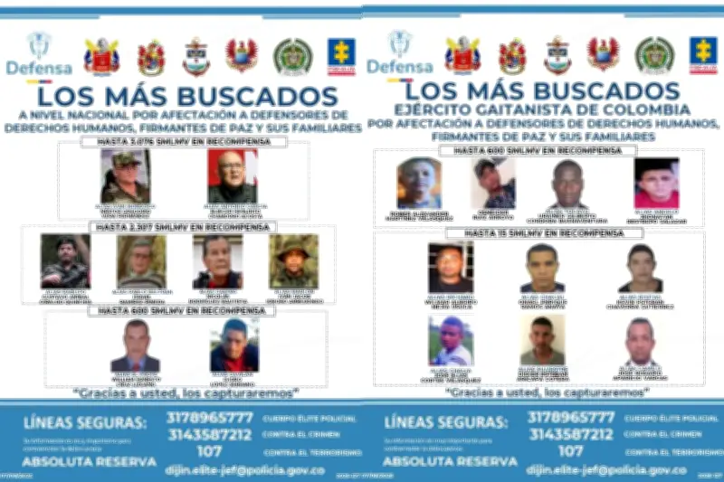 Ministerio de Defensa ofrece más de $5.300 millones por líderes de disidencias y ELN