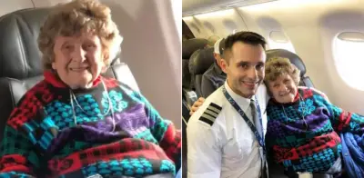 Abuela de 88 años cumple sueño al volar por primera vez con su nieto piloto