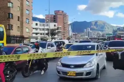 Bloqueos en la Calle 26 por protestas en la Nacional generan caos vial en Bogotá