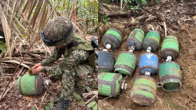 Ejército destruye taller del ELN con 44 cilindros bomba en Norte de Santander