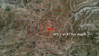 Fuerte terremoto de magnitud 5,7 sacude el este de Afganistán, reportan daños