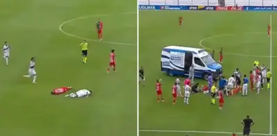 Impactante choque en partido uruguayo: jugador argentino evacuado en ambulancia tras colisión