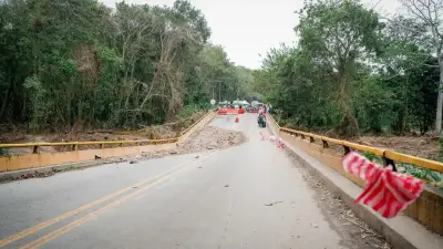 Inician obras para habilitar paso provisional en puente que conecta Santa Marta con La Guajira