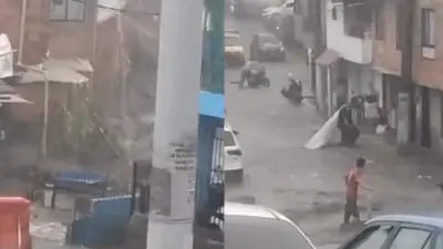 Inundaciones y emergencias en Medellín y Bello tras fuerte aguacero este sábado