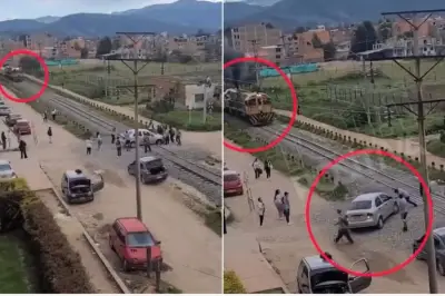 Nuevo incidente en rieles de Duitama: comunidad evita tragedia al rescatar vehículo antes de llegada del tren