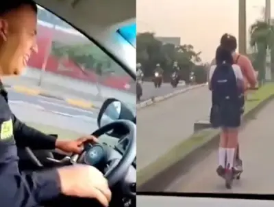 Policía de Cali investiga a uniformados por insultos a madre e hija en patineta eléctrica