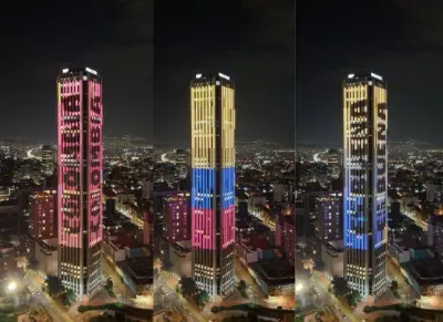 Torre Colpatria se ilumina con la bandera para activar movimiento Colombia es Buena