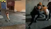 Colombianos agreden a policías en España con golpes y ladrillo: video capta brutal ataque