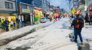Fuerte granizada cubre calles de Bogotá: Engativá registró 58,6 mm de lluvia en poco más de una hora