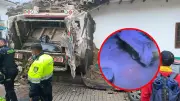 Impactante choque de camión de basura contra vivienda en el centro de Bogotá
