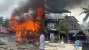 Incendio consume hotel turístico en zona de Mendihuaca, Magdalena: bomberos en acción