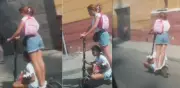 Indignación en Barranquilla por mujer que transporta a dos niños en patineta eléctrica en calle 30