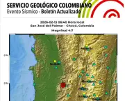 Sismo de magnitud 4.7 sacude el occidente de Colombia con epicentro en Chocó