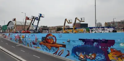 70 artistas transforman 48 muros en intercambiador de Caracas con 72 en Bogotá
