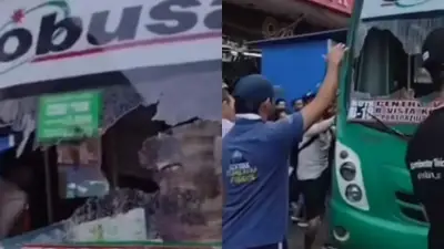 Conductor de bus agredido brutalmente en Soledad, Atlántico, tras colisión con motocicleta