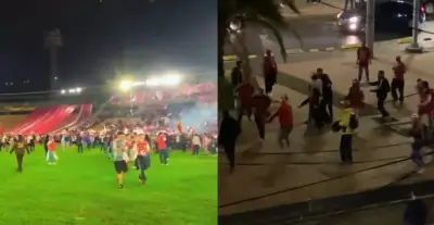 Disturbios en celebración de 85 años de Santa Fe: hinchas protagonizan desmanes en El Campín