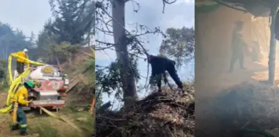 Incendio forestal arrasa cinco viviendas en Sutatenza, Boyacá: evacuación preventiva en zona rural