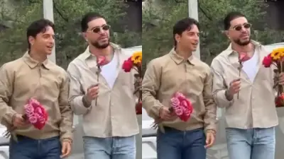 Maluma y Ryan Castro sorprenden repartiendo flores en semáforo de Estados Unidos