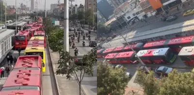 Manifestaciones paralizan TransMilenio en Bogotá por protestas contra obras del Metro