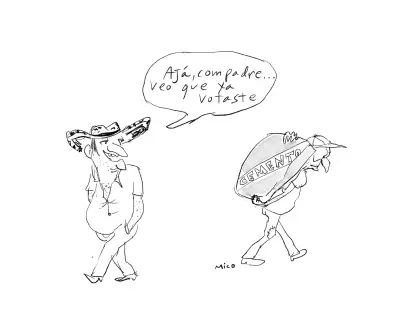 Mico: 'Ajá, compadre, veo que ya votaste' - Caricatura Política Colombiana