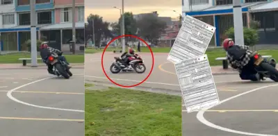 Motociclista convierte cancha de microfútbol en pista de carreras en Bogotá y acumula casi $1 millón en multas