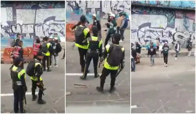Nuevo video muestra violento ataque a vigilantes de Transmilenio en estación Calle 22 de Bogotá