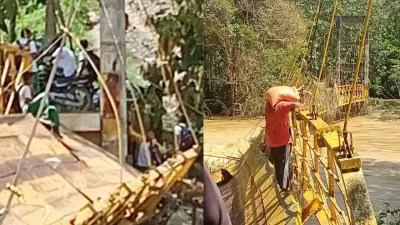 Puente dañado por lluvias en Urabá obliga a 40 estudiantes a arriesgar su vida para ir a clases