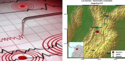 Sismo de magnitud 3.7 sacude Santander: epicentro en Los Santos a 150 km de profundidad