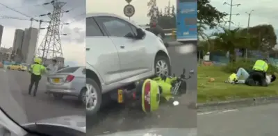 Vehículo con múltiples comparendos arrolla a agente de tránsito en Bogotá al evadir retén