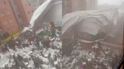 Vendaval derriba carpa en asamblea de Suba: cinco heridos en incidente climático