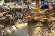 Aguas de Cartagena avanza en reparación de tubería de 1000 mm en barrio Henequén