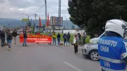 Bloqueo de comerciantes genera caos en movilidad de Chía, Cundinamarca