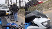 Bogotá: Jóvenes quitan llaves a motociclista agresivo en viral de TikTok