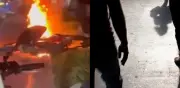 Ciudadanos queman moto de presunto ladrón en Bosa tras intento de hurto en Bogotá