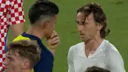 El emotivo reencuentro de James Rodríguez y Luka Modric tras el amistoso Colombia-Croacia