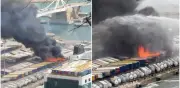 Incendio en puerto de Barcelona afecta veinte semirremolques con mercancías no peligrosas