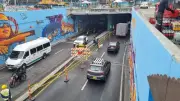 Maquinaria del Metro de Bogotá causó caída de material y daños en deprimido de la Calle 72