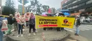 Residentes de Usaquén protestan contra obras de Transmilenio en la carrera Séptima