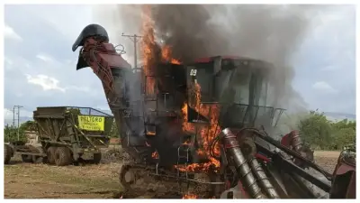 Atentados en el suroccidente: queman cosechadora y asesinan a supervisor