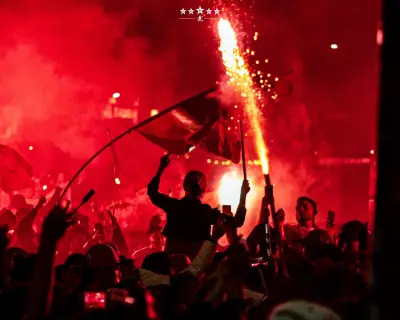 Bogotá se tiñe de rojo: multitudinario banderazo del América de Cali en la capital