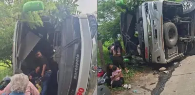 Bus de la empresa Omega se volcó en la vía Cúcuta-Sardinata: varios heridos sin víctimas fatales
