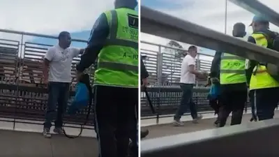 Colado hiere con tijeras a guardia de TransMilenio en Bogotá