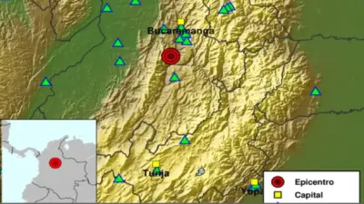 Colombia registra más de 14 temblores en un solo día, con sismo de magnitud 4.6 en Santander