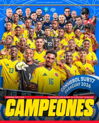 Colombia Sub-17 aplasta a Argentina 3-0 y se corona campeón sudamericano tras 33 años