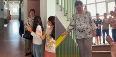 Emotiva despedida a profesora jubilada en España conmueve a redes