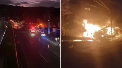 Fuerte accidente en vía Bogotá-Girardot moviliza organismos de socorro en Silvania