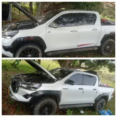 Hallan camionetas robadas con armas y equipos en zona rural de El Patía, Cauca