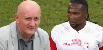 Hugo Rodallega explota contra Pablo Repetto tras ser sustituido en Santa Fe